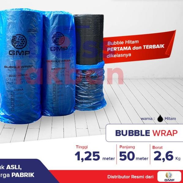 

Bubble Wrap GMP 125 cm x 50 meter Hitam Bening Merah Biru - HITAM, 2,1 Kg