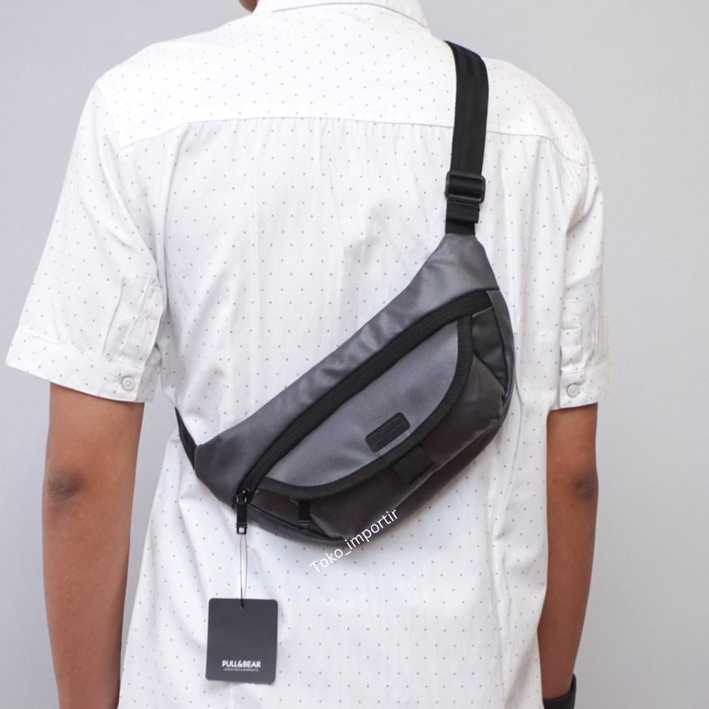 Tas Pinggang Pull &amp; Bear Waistbag Pria Import Mirror Original