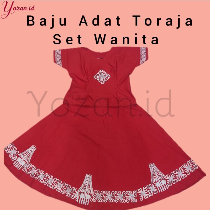 Baju Adat Toraja set Wanita /Baju Dress Toraja/ Baju Toraja / Baju dan rok set Toraja Wanita bahan E