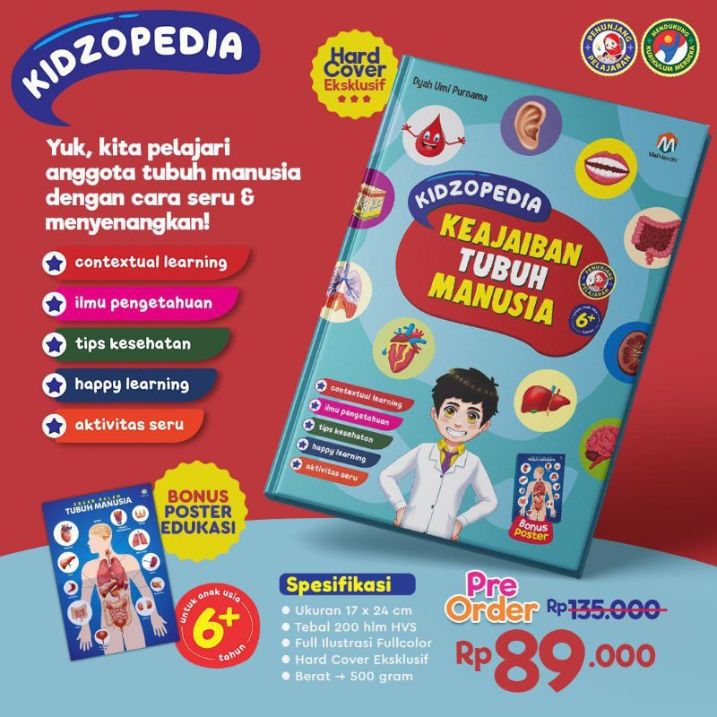 KIDZOPEDIA KEAJAIBAN TUBUH MANUSIA (Untuk usia 6th+)