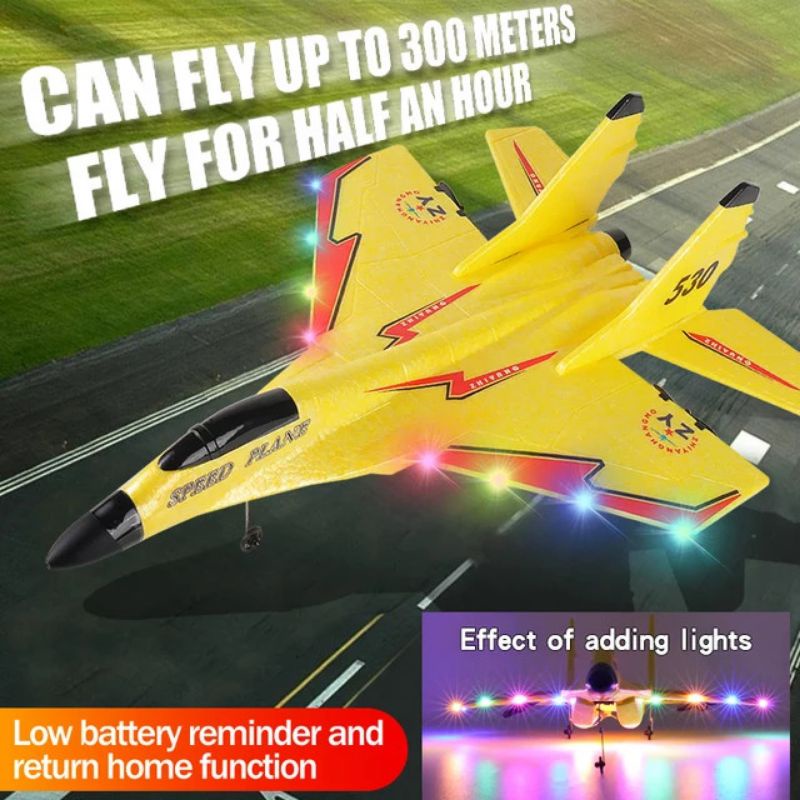 Mainan Pesawat Remote Control SU-27 - RC Plane Foam LED Remot Kontrol Anak Laki