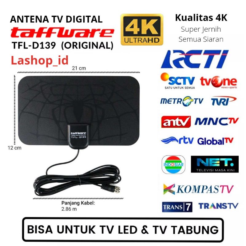 Jual Antena TV Digital DVB-T2 Super Jernih 4K High Gain 25-dB | Shopee ...