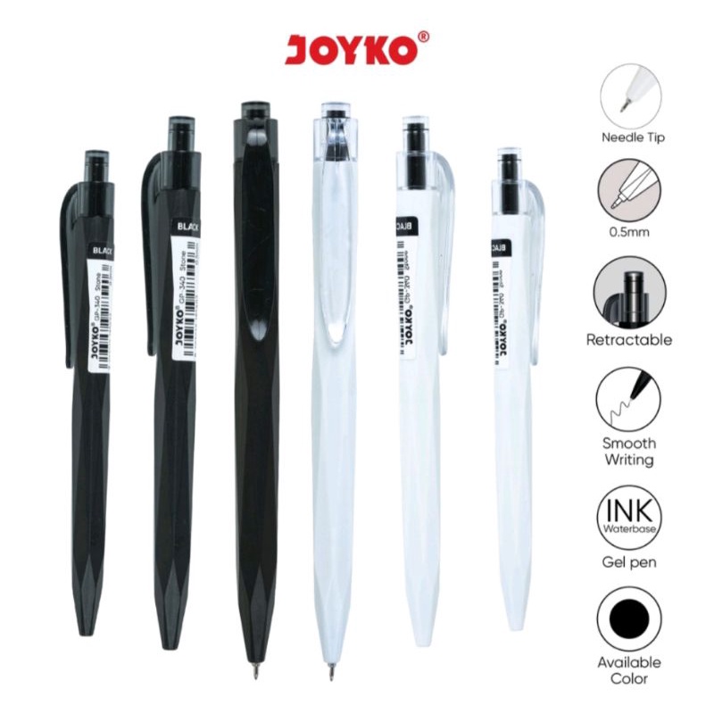 

(1 Biji) Bolpen Joyko GP-340 Stone 0.5 Gel Pen / Gel Pen Joyko GP340 Stone 0.5mm / Joyko GP 340