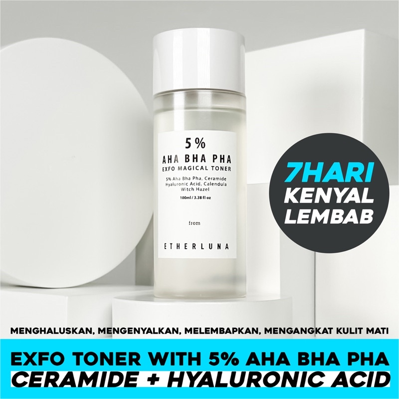ETHERLUNA 5% Aha Bha Pha Exfo Magical Toner
