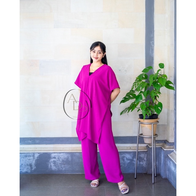 ONE SET NINA LONG SQUARE / SETELAN NAGITA / PAJAMAS CRINKLE AIRFLOW