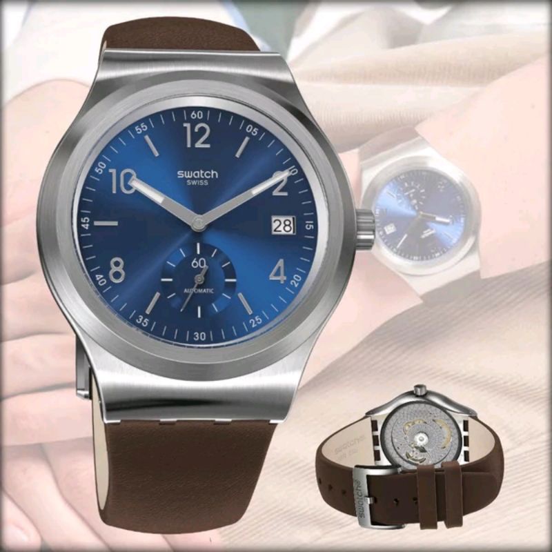 SWATCH MAGNIFICENT IRONY SY23S410 FASHION CASUAL ANALOG AUTOMATIC STRAP LEATHER SWISS MADE ORIGINAL 
