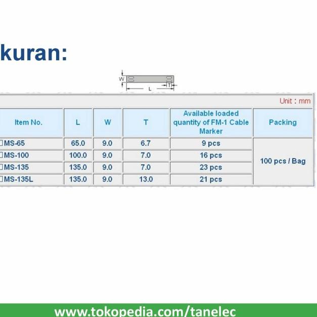 Marker Strip MS-135 Hitam - KSS | Marker Kabel