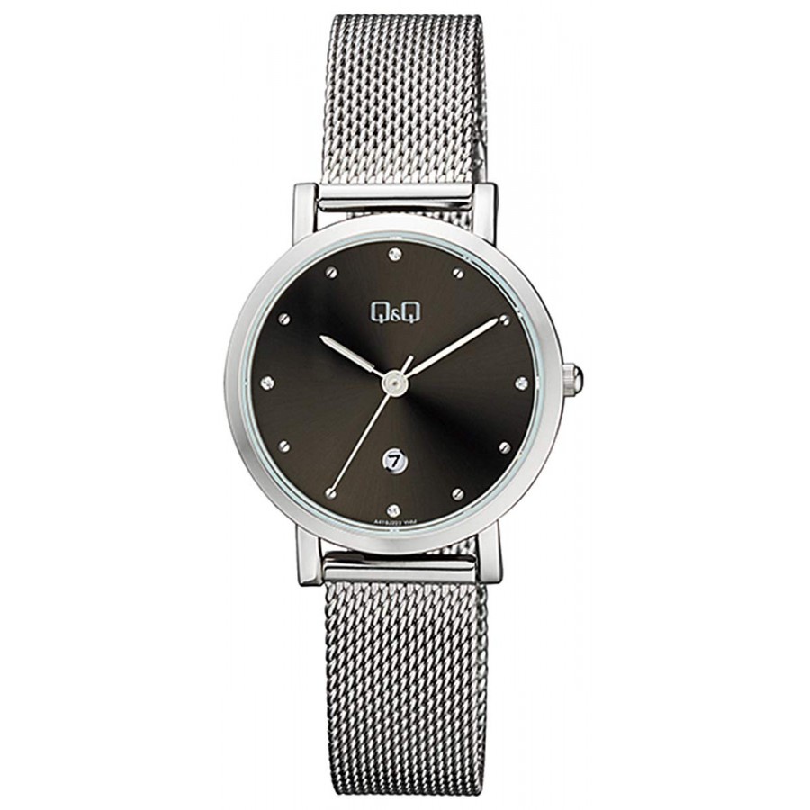 Jam Tangan Wanita Casual Stylist Rantai Stainless Steel Analog Original Q&amp;Q QnQ QQ A419 Series