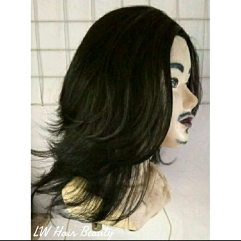 wig pria gondrong belah tengah