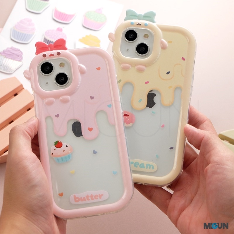 Cute! Butter Cream Case - Case for iPhone 7+ 8+ X XS XR XSMAX 11 12 13 MINI PRO PROMAX 14 14PLUS 14PRO 14PROMAX