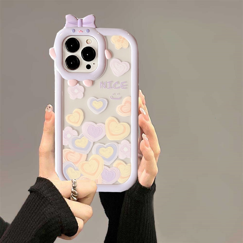 Redmi Note 12 Pro Note 11 Pro 11S 10 10A 10C 9C 9A 12C 9T A1 Note 10 5G 10s Note 9 Note 8 Poco X3 NFC M3 Pro Warna Pelangi Gradasi Love Hati 3D Monster Lens Phone Case BY