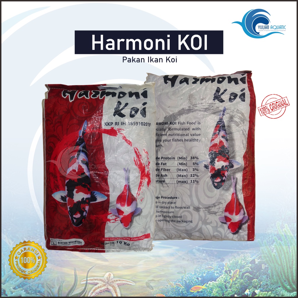 Pakan Koi Harmoni 500 gr Pelet Ikan Fidh Food untuk Pertumbuhan Warna dan Nutrisi