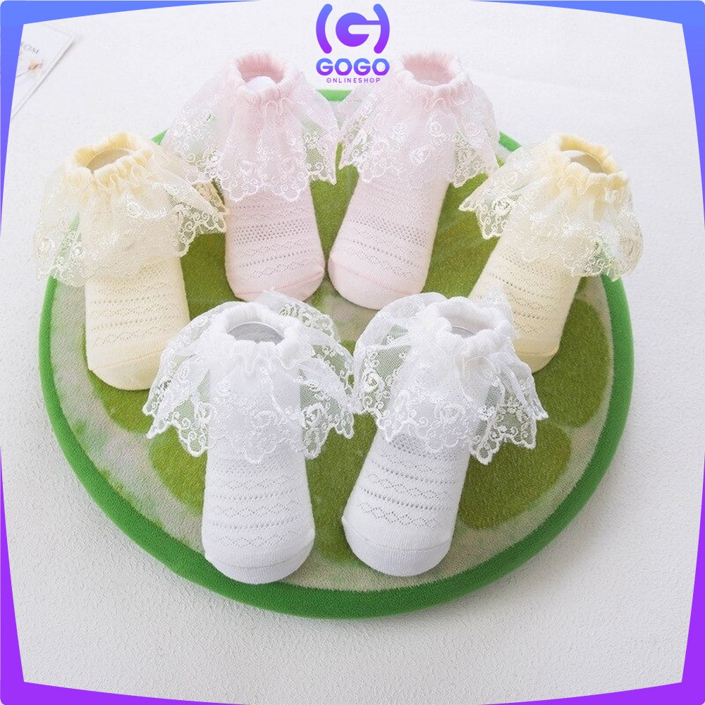 GOGO-P92 Kaos Kaki Renda Anak Perempuan Kids Socks Pakaian Bayi Kaos Kaki Bayi Ala Putri Bahan Katun