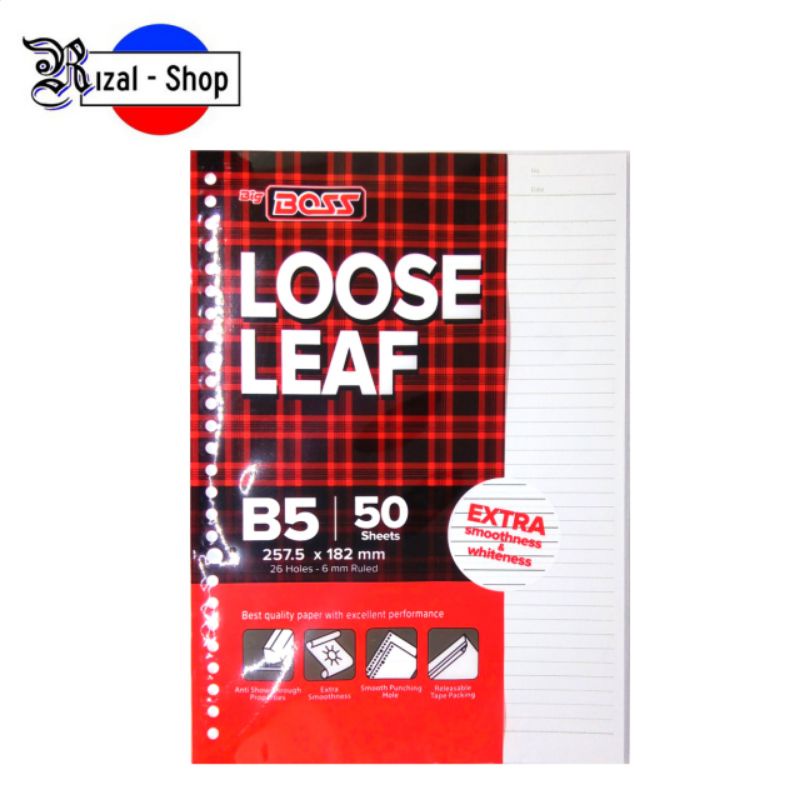 

Kertas Binder Looseleaf B5 Isi 50 Lembar Big Boss