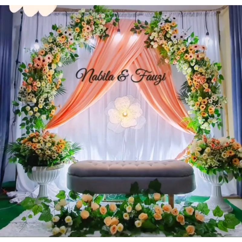 Jual SEWA DEKORASI AKAD/ Backdrop akad/ tunangan/ khitanan Shopee