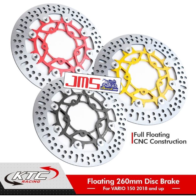 piringan disc ktc racing cnc plus breket 260mm beat beat fi beat deluxe Vario 125/150 Vario 150 new scoopy genio mio sporty mio soul lama xeon Fino fazzio Mio m3 mioj soulgt 115/150