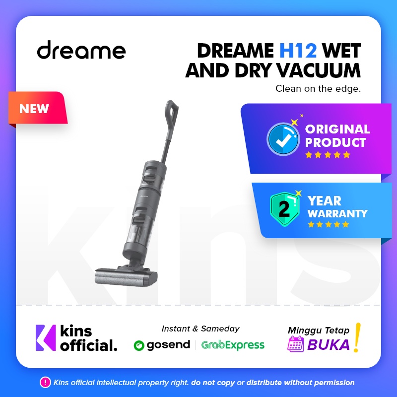 Dreame H12 Wet Dry Vacuum Cleaner Cordless Floor Wash Penyedot Debu