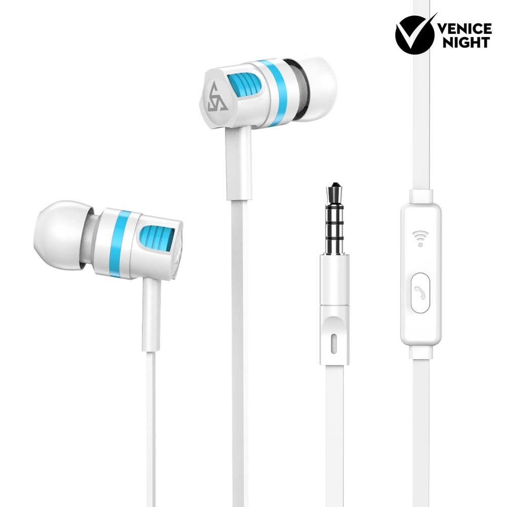 (VNEP) (Berkabel) T2 Stylish 3.5mm In-ear Stereo Earphone Phone Headset dengan Mic Line Control