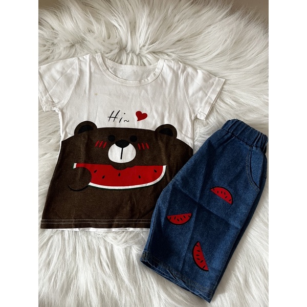 Setelan anak 2-4y baju browny korea set anak murah