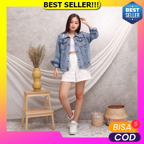 Termurah Gan Jaket Mewah Biondy Denim Jeans Wanita Import Jins Jaket Cewek Cewe Kekinian Murah Terba