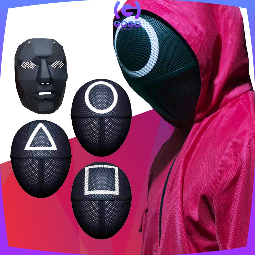 GOGO-M222 Topeng Squid Game Kostum Cosplay Squid Game Mask / Mainan Topeng Wajah SquidGame Pretend Play Penutup Wajah