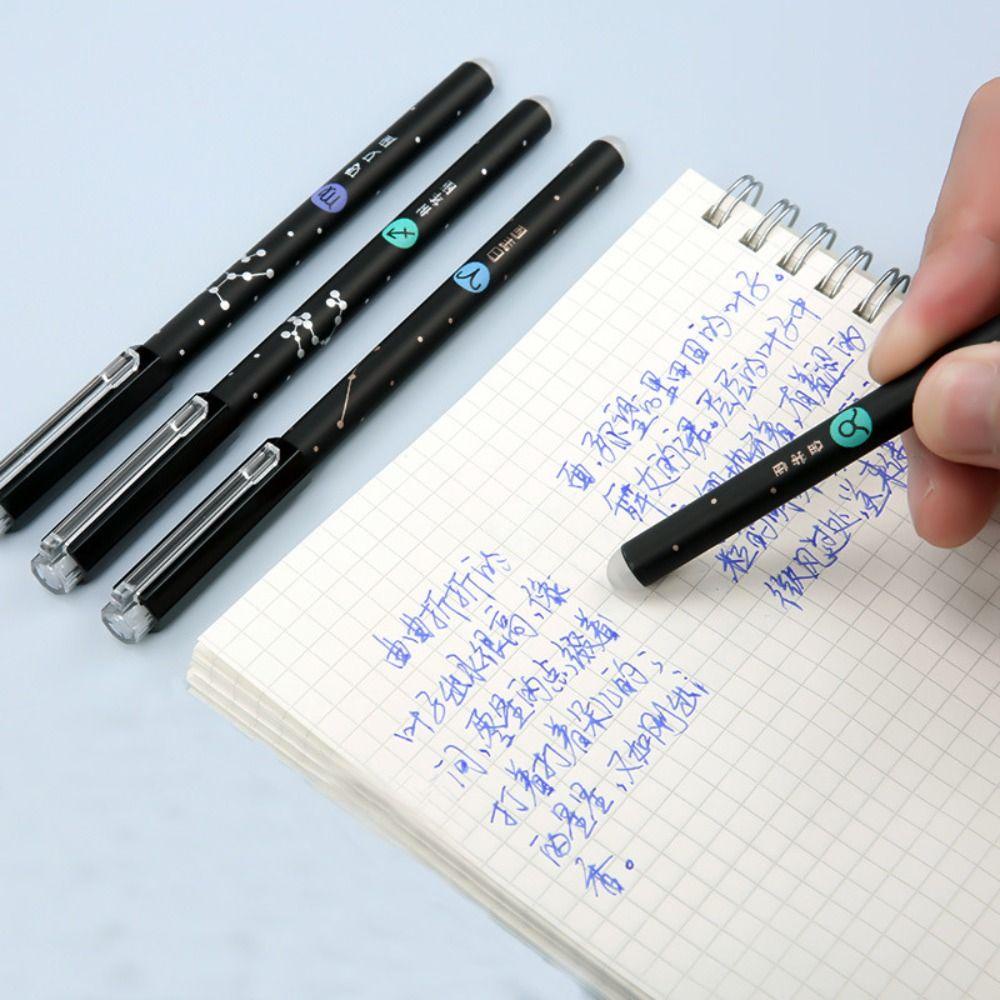 Preva 12PCS/Set Gel Pen Hadiah Siswa Tinta Hitam/Biru 0.5mm Pena Dihapus