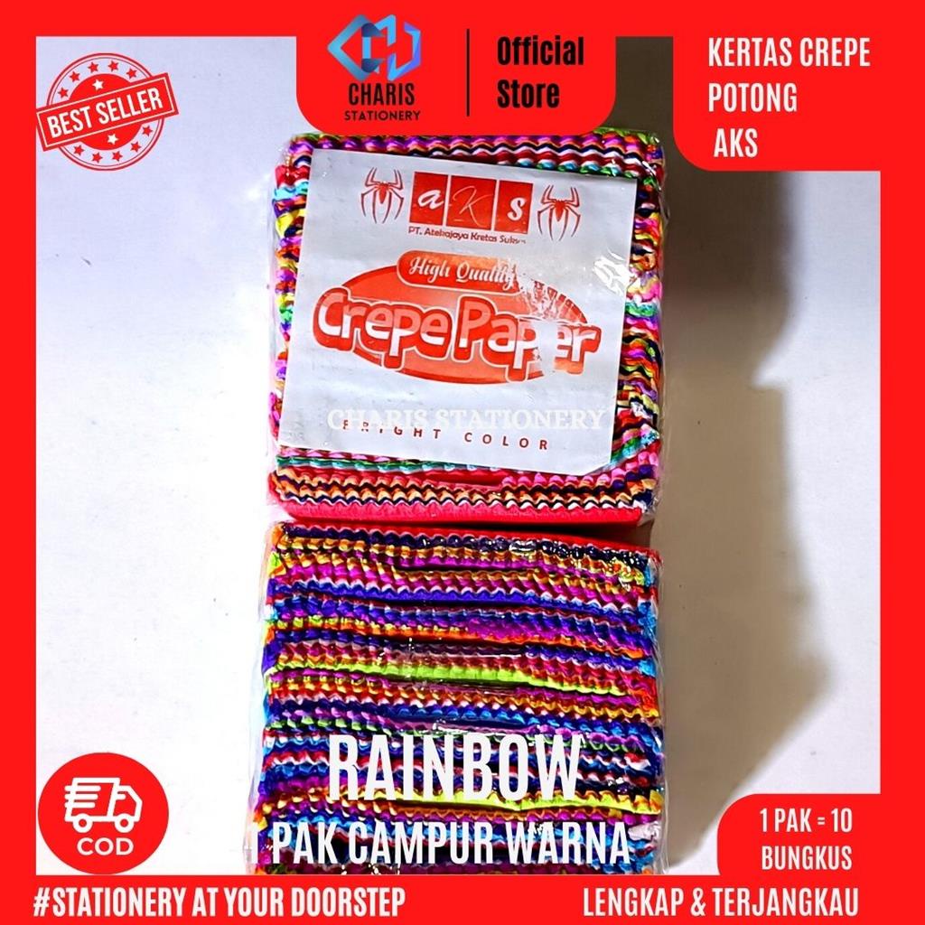 

CHARIS STATIONERY - Kertas Crepe Potong Rainbow AKS (10 Pcs/Pak)