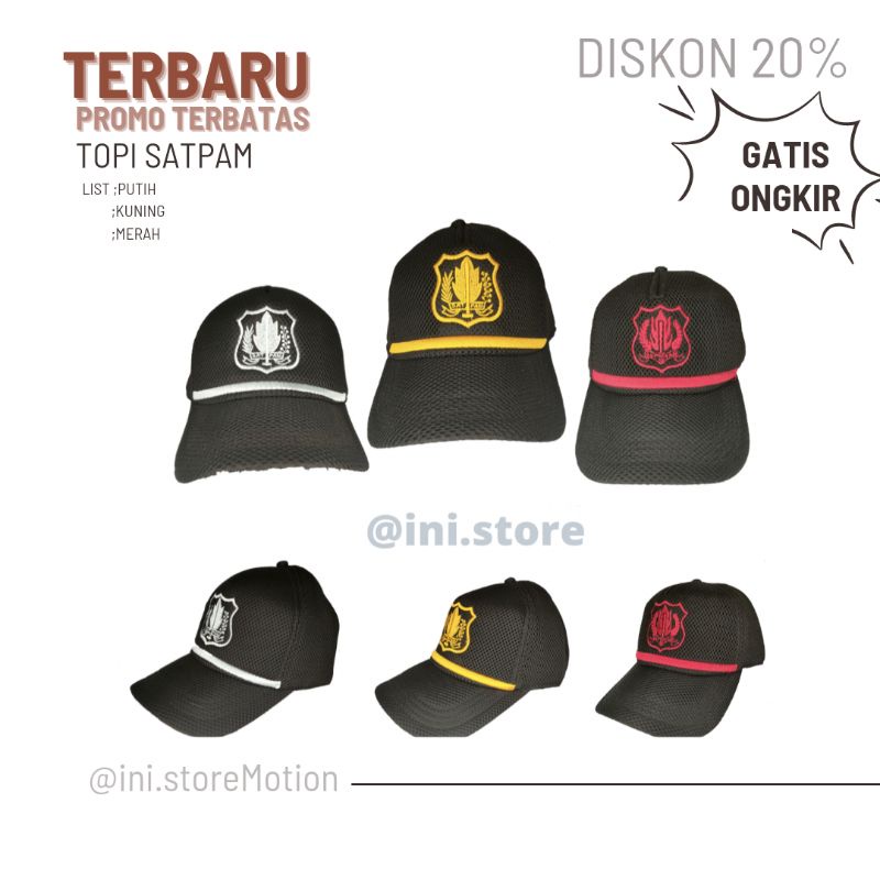 [ COD ] TOPI SATPAM SECURITY / TOPI SATPAM COKLAT TERBARU SECURITY