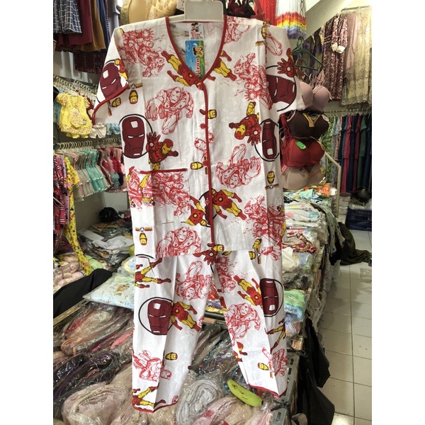 Baju Tidur Anak Viron 7-9/ Piyama Anak Katun Premium Adem