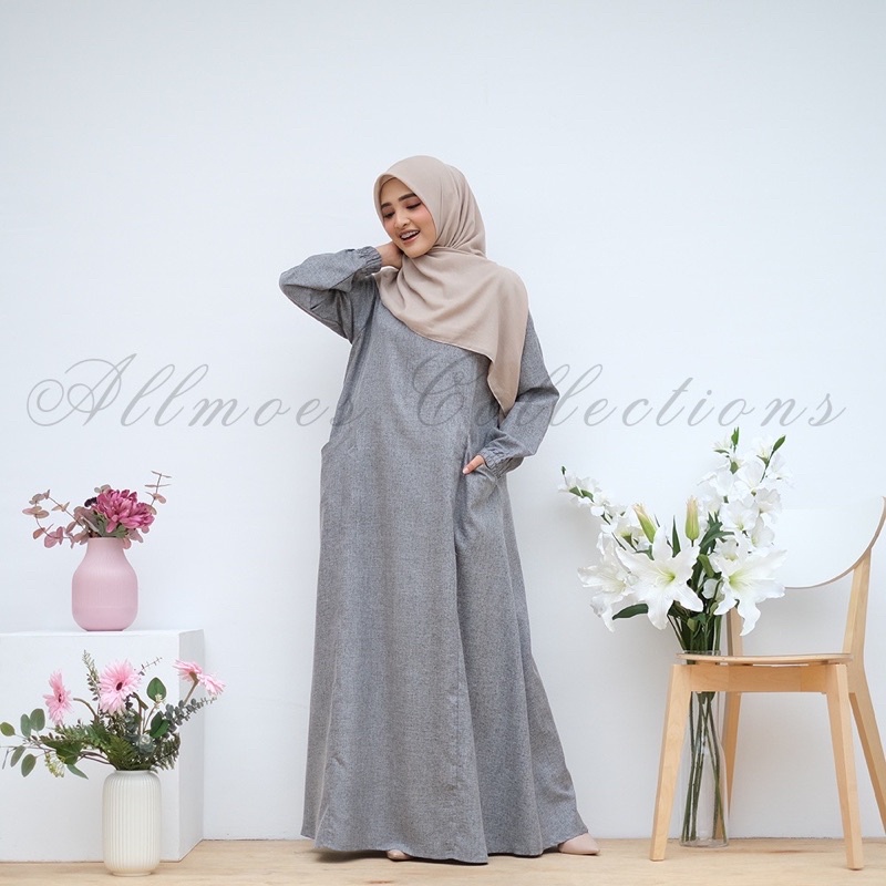 Zahra dress gamis simpel Muslim katun madinah fodu