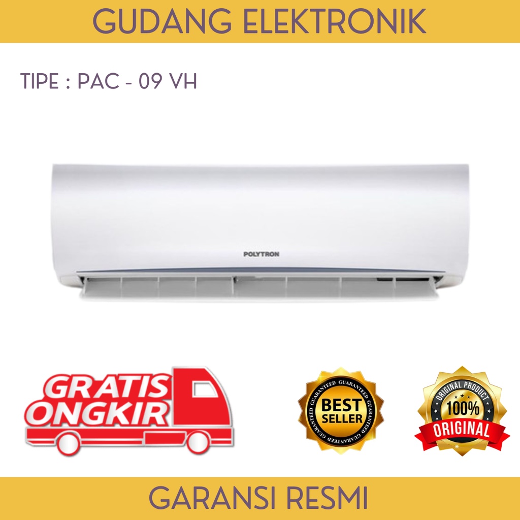 AC POLYTRON 1PK - PAC 09VH - NEUVA + PASANG - FREE ONGKIR SERANG KOTA