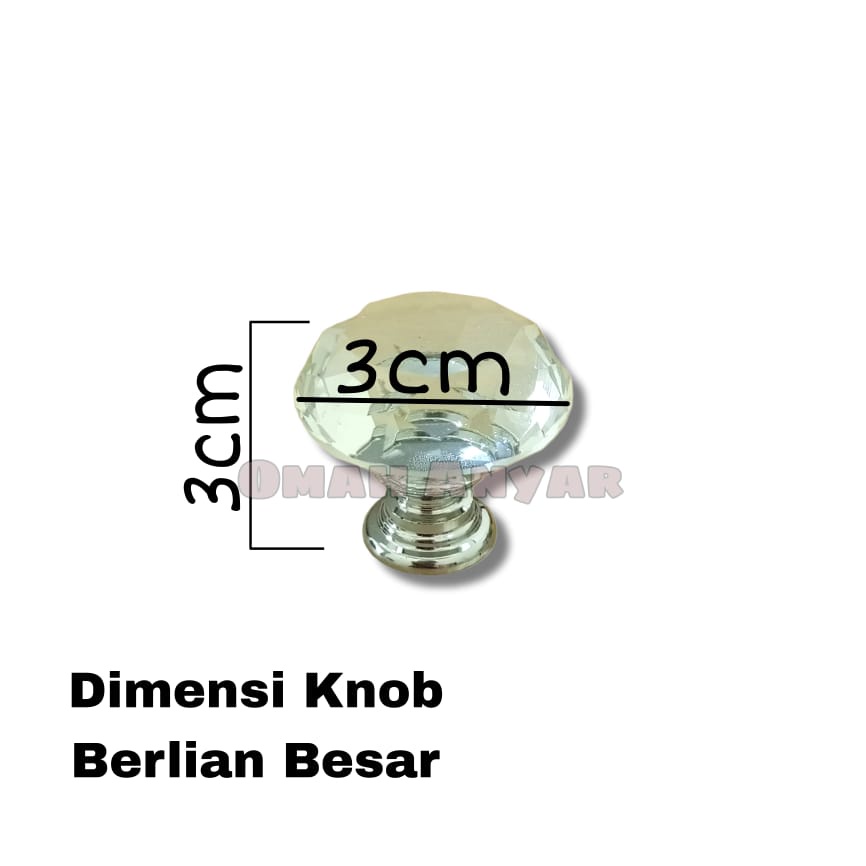 Knob Handle Tarikan Lemari Laci Crystal Kaca Berlian Swarovski Kaje GP/chrome