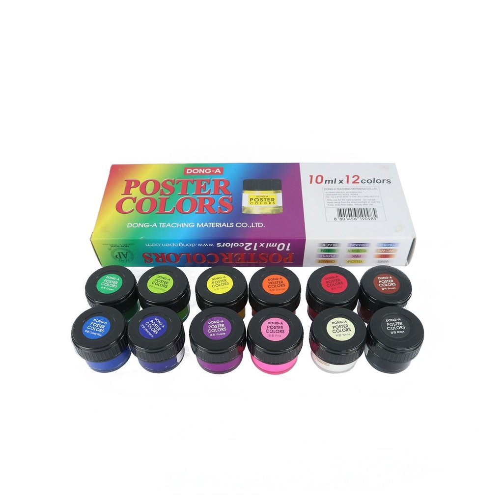 

POSTER COLOR /CAT AIR DONG-A 12 WARNA/SET 15 ML