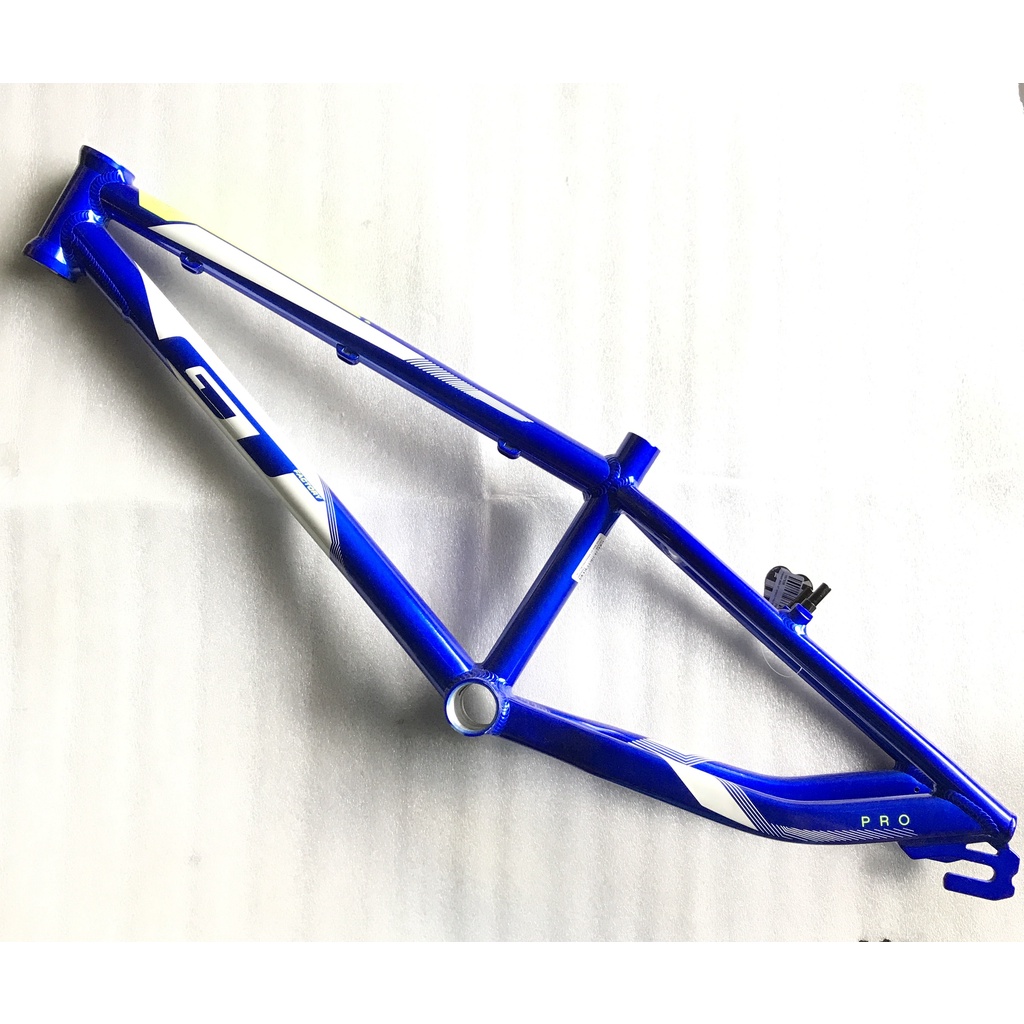 Frame BMX GT Speed Pro Alloy Blue Yellow Fluo Original Kerangka Sepeda BMX
