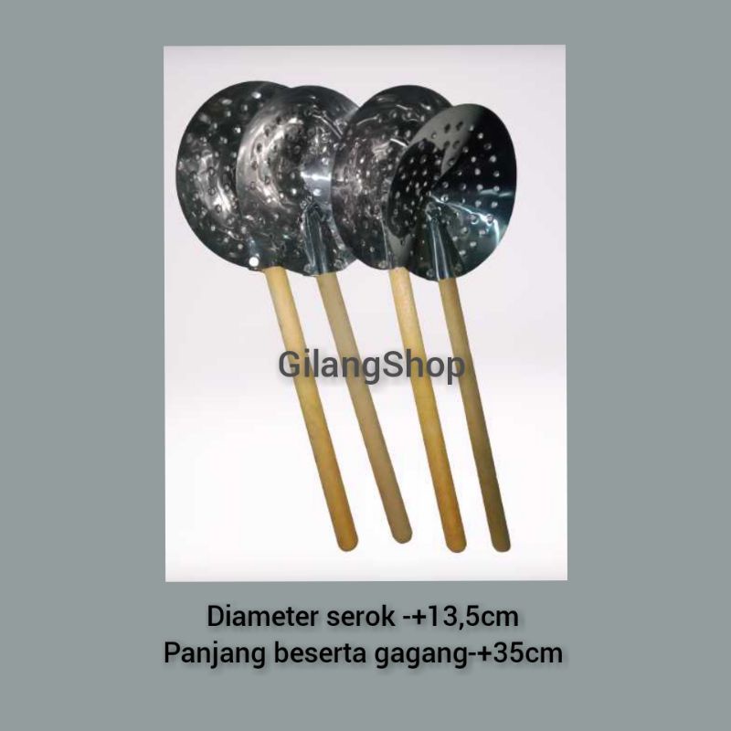 serok gorengan gagang kayu serok bawang