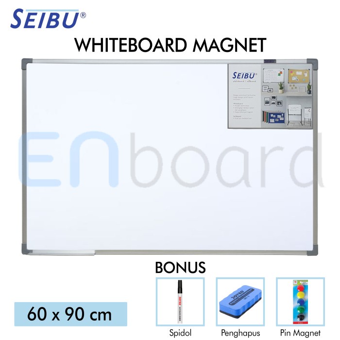 

Stas Papan Tulis Whiteboard Gantung Magnet Single Face Seibu 60 X 90 Cm