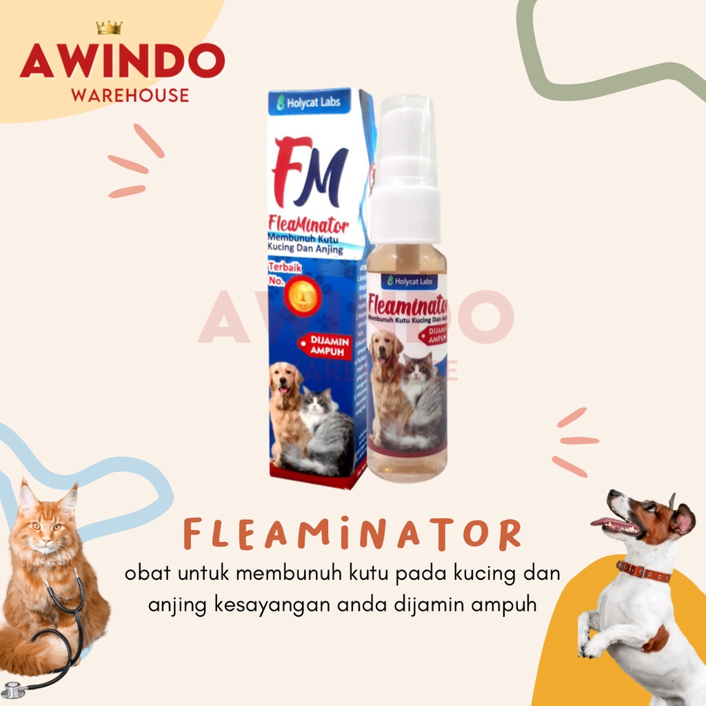 FLEAMINATOR - Obat Spray Kucing Anjing Pembasmi Anti Kutu Ampuh