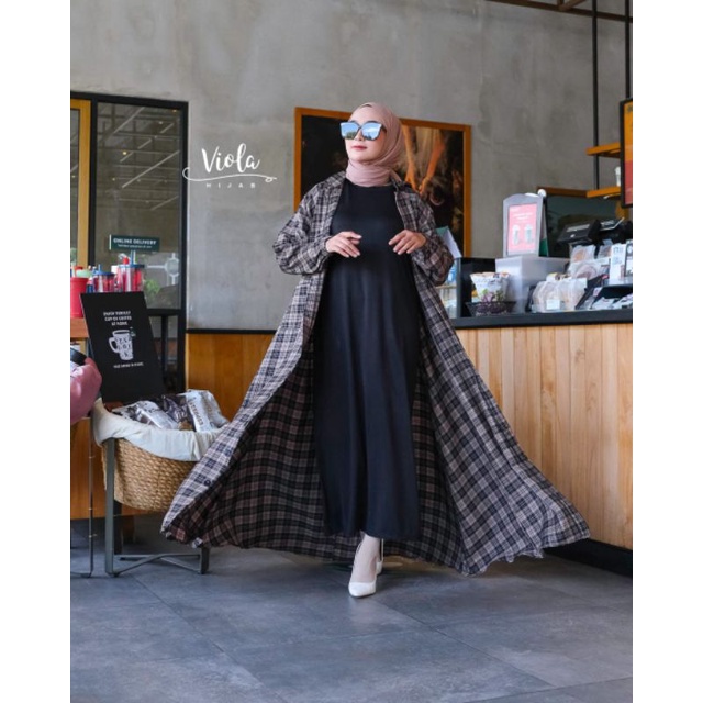 HODIE ZAHRA // OUTER GAMIS LONG // HODIE OUTER GAMIS ORIGINAL VIOLA HIJAB