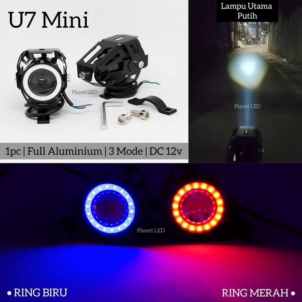 LAMPU TEMBAK U7 LED LASER SUPER TERANG/LAMPU SOROT U7 MINI UNIVERSAL LED LASER SUPERTERANG ANTI KABU