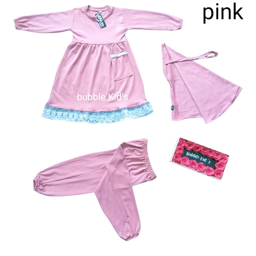 baju anak perempuan one set Alena 3in1 0-2 tahun pakaian anak perempuan | setelan anak perempuan biru