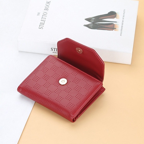 DOMPET LIPAT WANITA BAELLERRY WA614R1 ORIGINAL KECIL KULIT MERAH KELLEY REMAJA PREMIUM BRANDED FASHION  KEKINIAN IMPORT KOREA PENDEK KARTU RESLETING UANG KOIN MINI BATAM