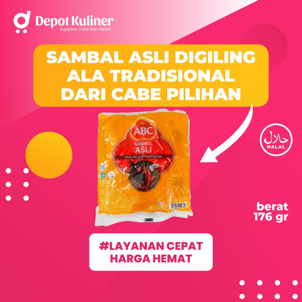 Sambal Asli ABC Sachet Pack 176 gr Digiling ala Tradisional