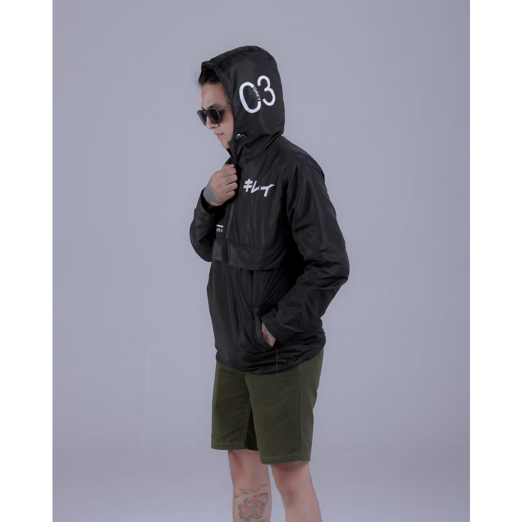 BGSR Jaket Parasut Cagoule Armored Black