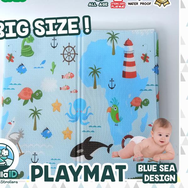 PLAYMAT Matras Karpet Anak Bayi Premium 1cm Ukuran Jumbo - Blue Sea