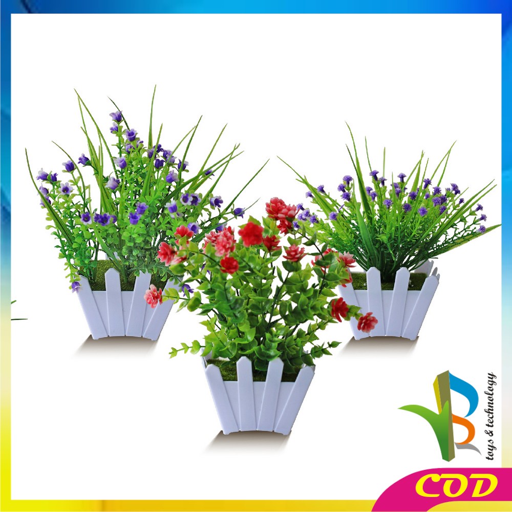 RB-C290 - C295 Tanaman Bunga Hias Plastik Artificial Flower Decoration Ornamen Pot Bonsai Pajangan Dekorasi Rumah Bunga Hiasan