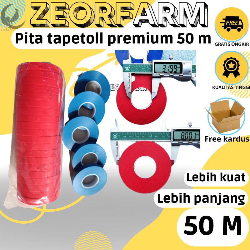 pita tapetool isi ulang import original panjang 50meter zeorfarm