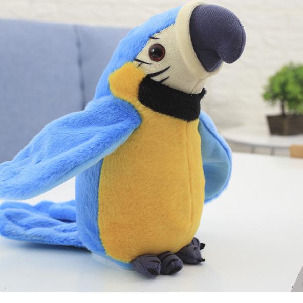 Boneka Burung Beo Peniru Suara/Burung Beo Bisa Bicara/ boneka Talking - Biru