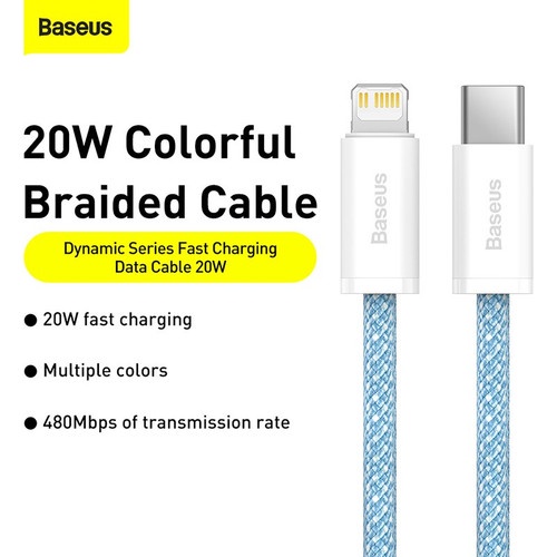 Baseus Dynamic Series Fast Charging 20W Data Cable USB-C to Lightning 1m 2m Garansi Resmi