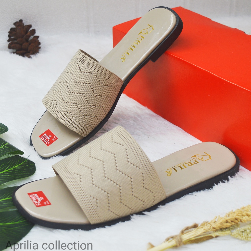 Ready Sandal selop wanita korea rajut import terbaru kekinian/sendal selop wanita remaja terbaru kek