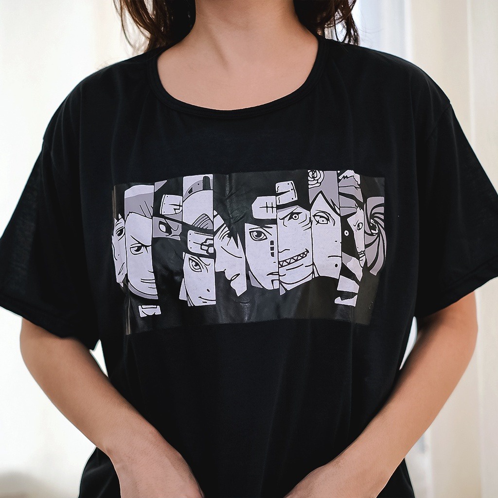 GSC - ETHEREAL Kaos Oversize Shirt / Smile mask Oversized Shir-t-hokage hitam